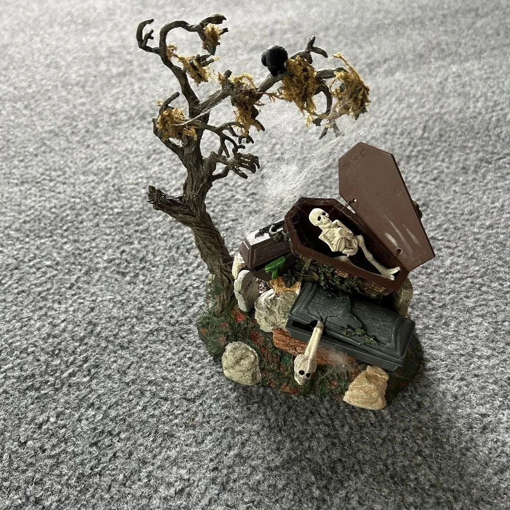 Department 56 Halloween Coffin Tree Miniature Multicolor Battery Operated Decor